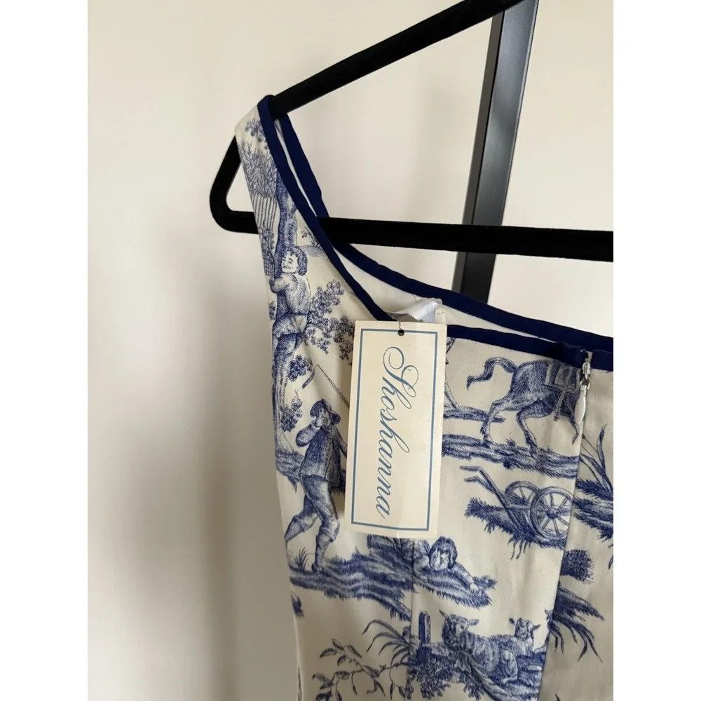 NWT shoshanna toile dress Blue Size 4 Short French - Picture 5 of 6